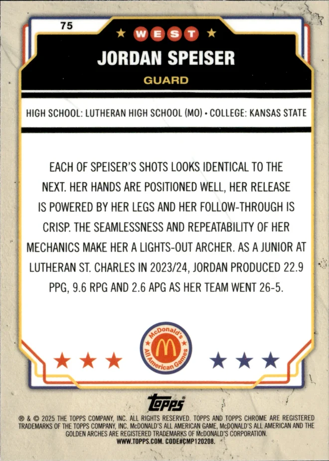 Jordan Speiser card back
