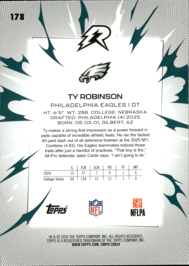 Ty Robinson card back