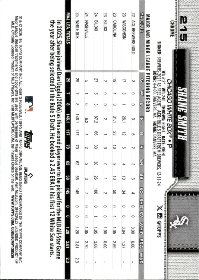Shane Smith card back