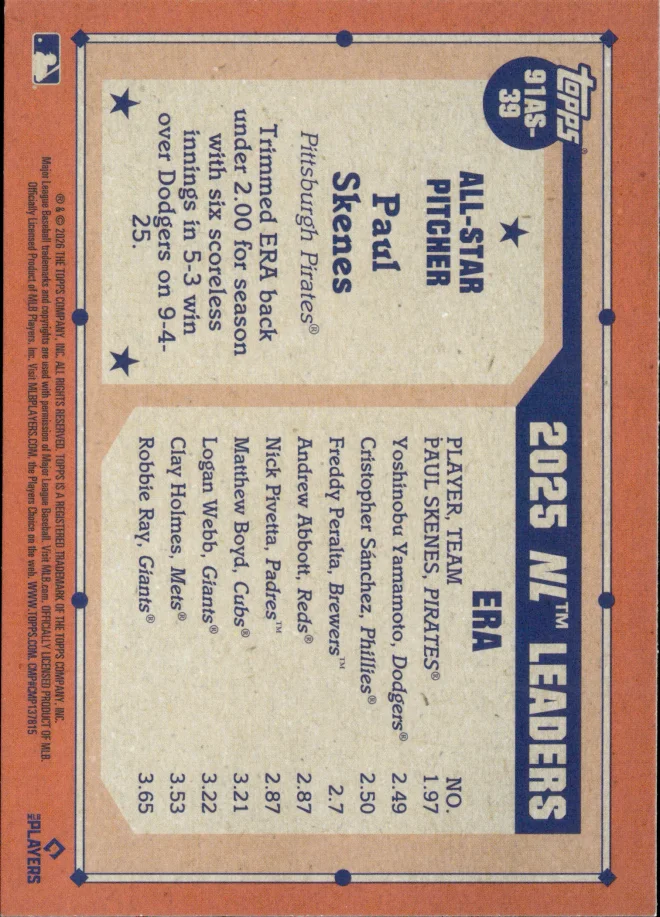 Paul Skenes card back
