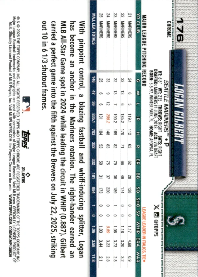 Logan Gilbert card back