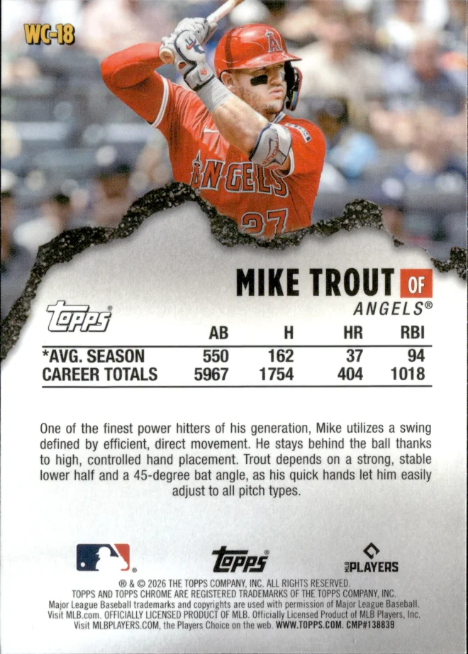 Mike Trout card back