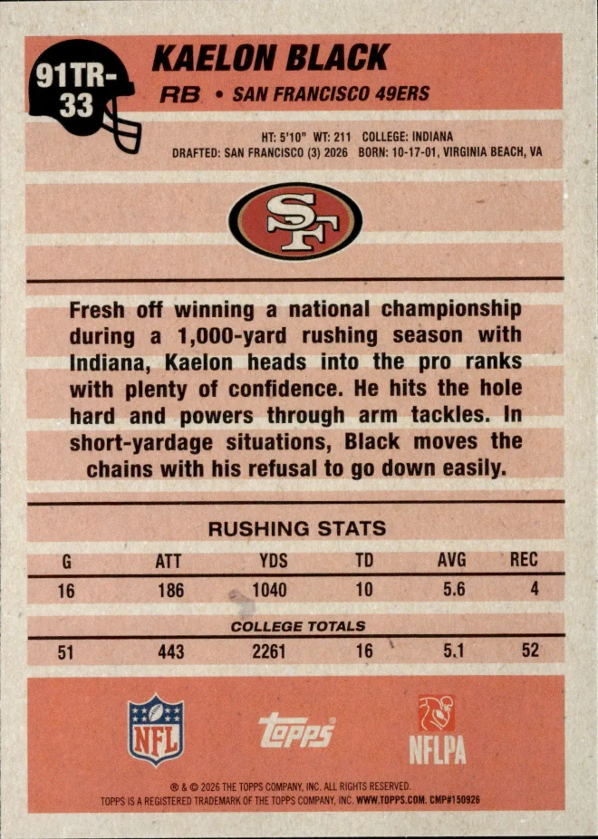 Kaelon Black card back