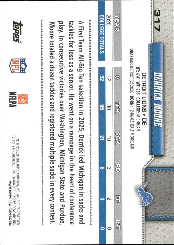 Derrick Moore card back