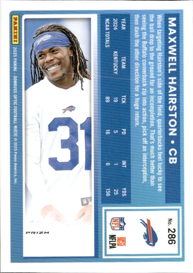 Maxwell Hairston card back