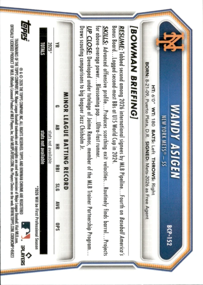 Wandy Asigen card back