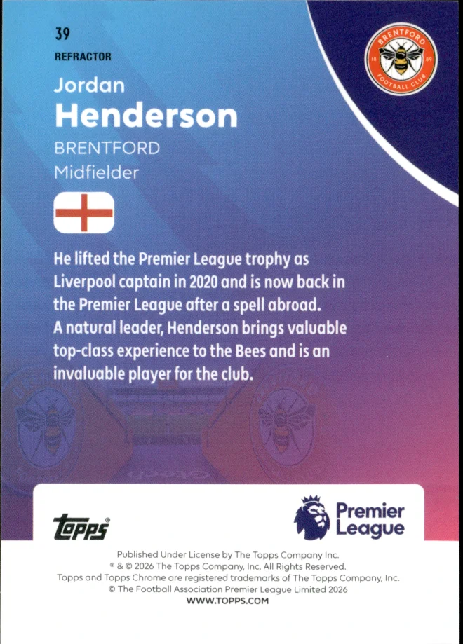 Jordan Henderson card back
