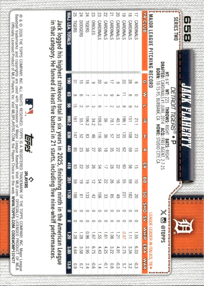 Jack Flaherty card back