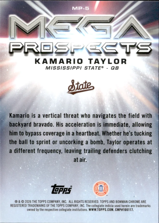 Kamario Taylor card back