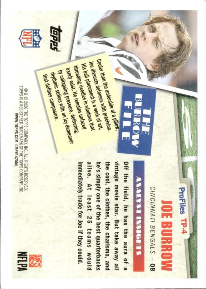 Joe Burrow card back