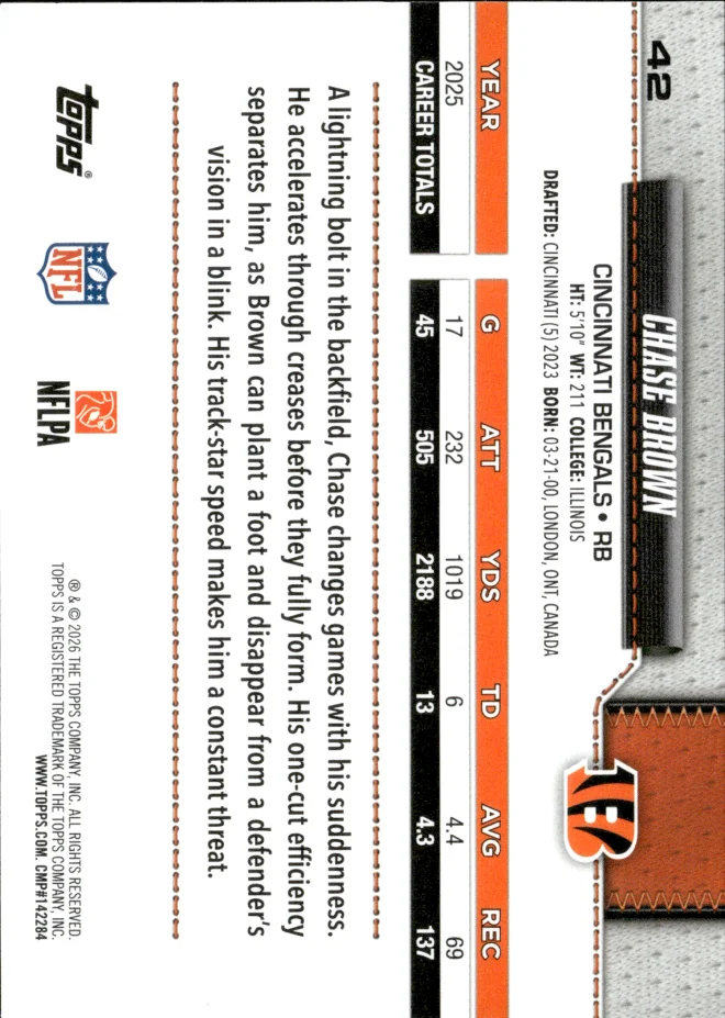 Chase Brown card back