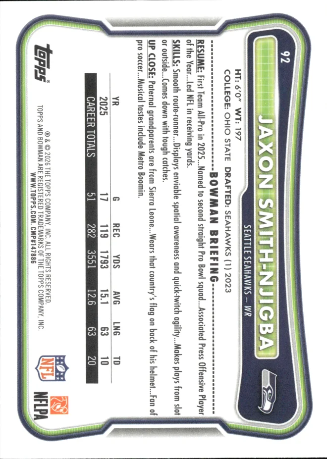 Jaxon Smith-Njigba card back