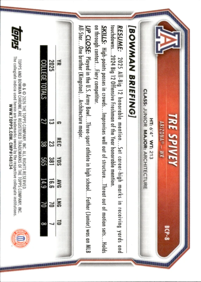 Tre Spivey card back