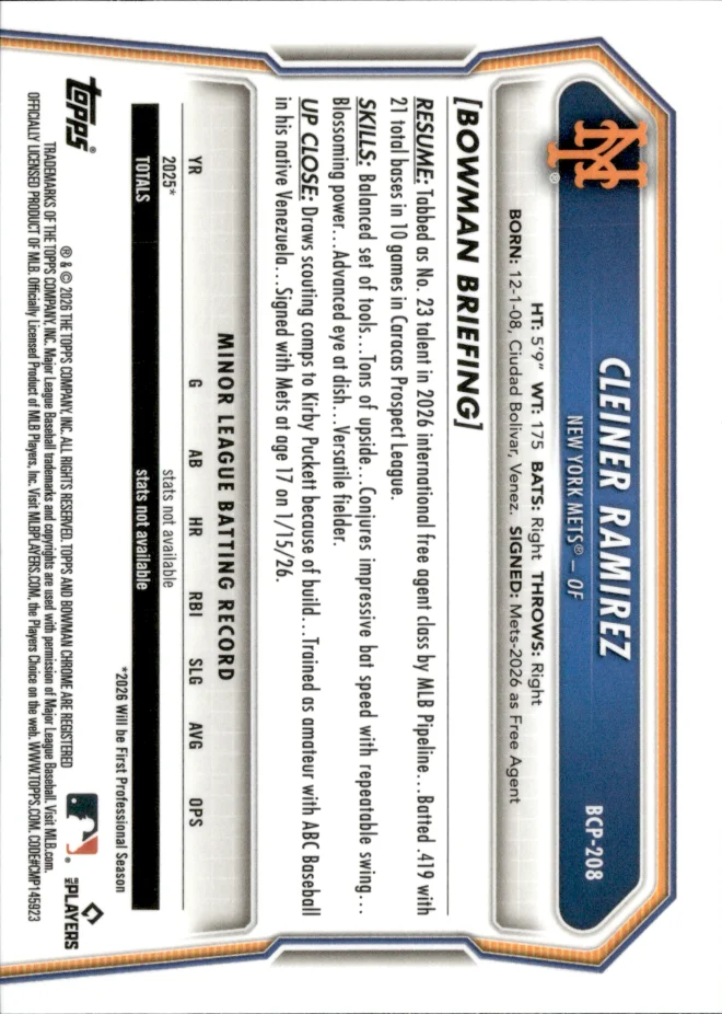 Cleiner Ramirez card back