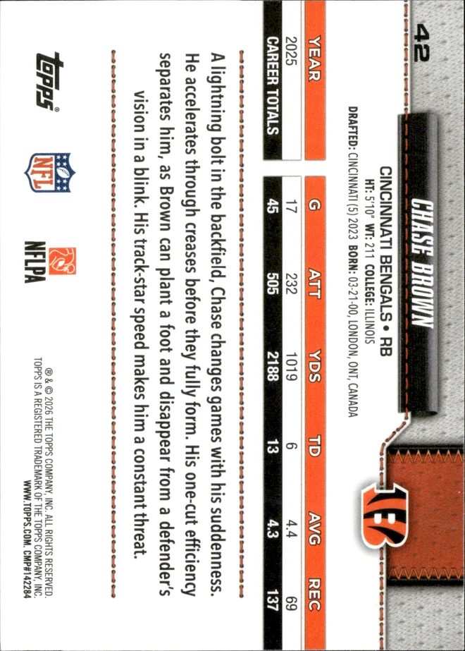 Chase Brown card back
