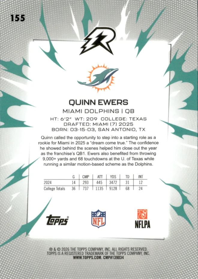 Quinn Ewers card back