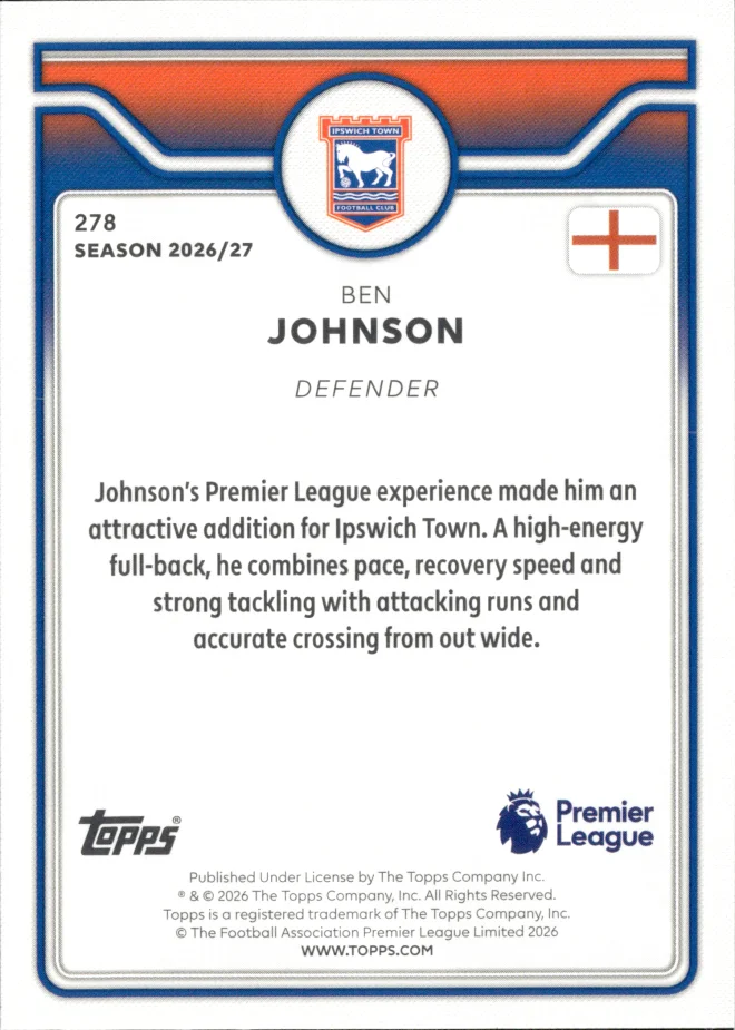 Ben Johnson card back