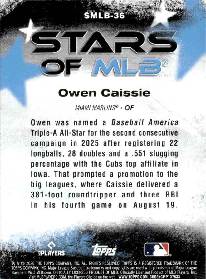 Owen Caissie card back