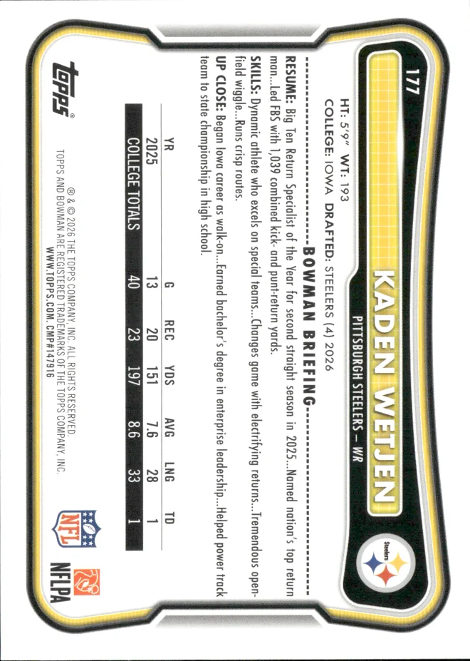 Kaden Wetjen card back