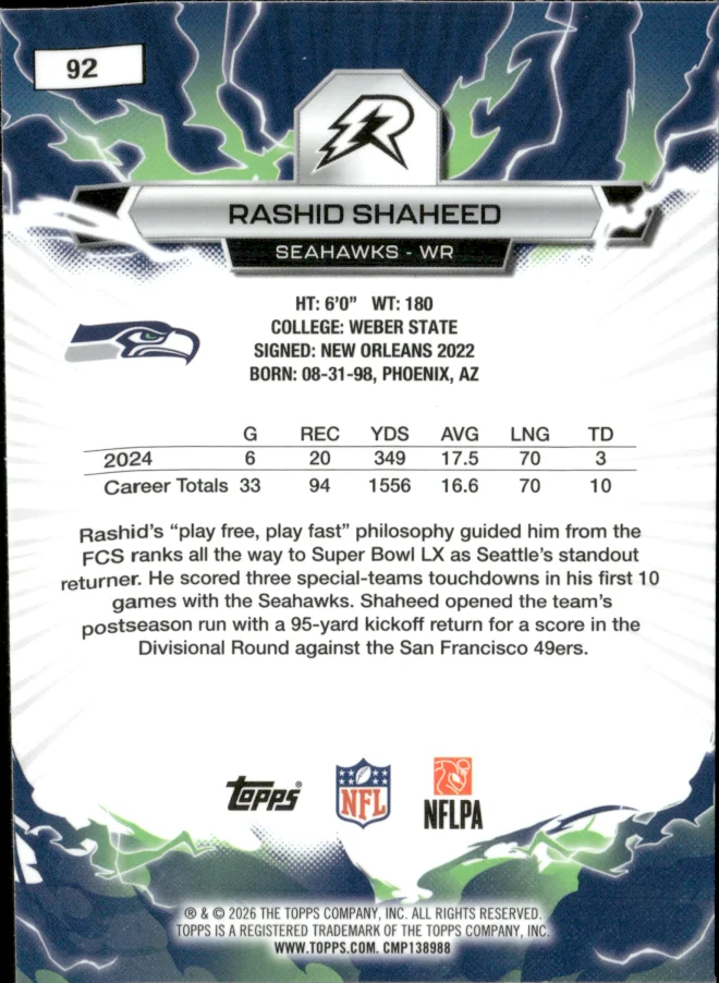 Rashid Shaheed card back