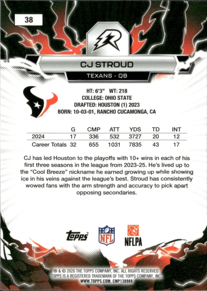 CJ Stroud card back