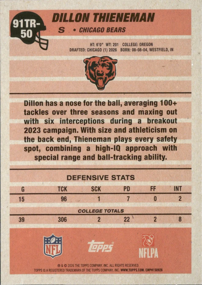 Dillon Thieneman card back