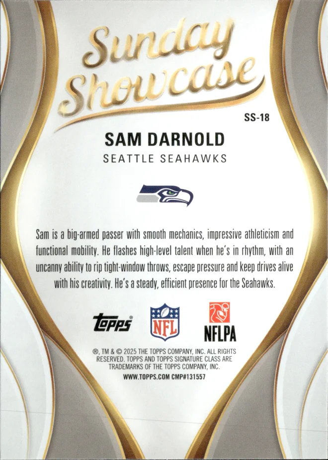 Sam Darnold card back