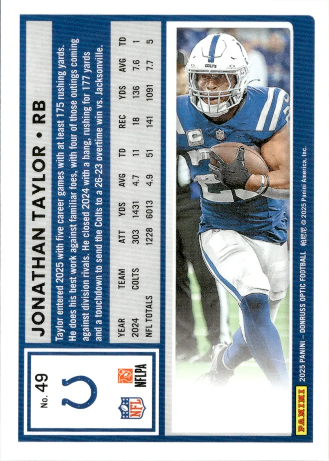 Jonathan Taylor card back