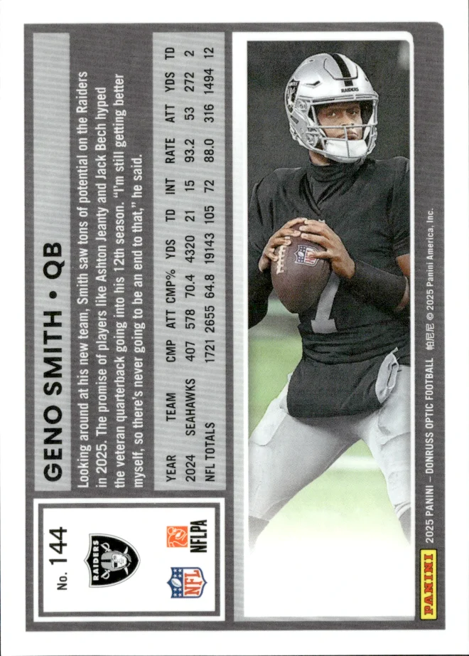 Geno Smith card back