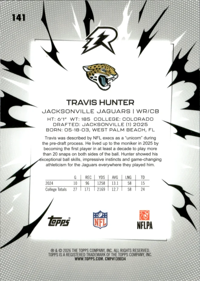 Travis Hunter card back