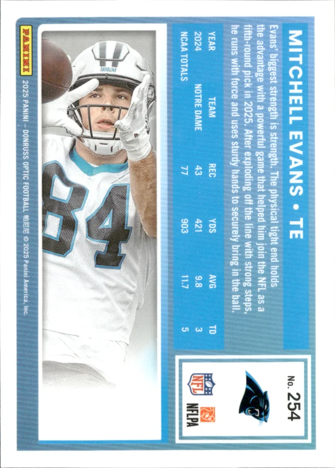 Mitchell Evans card back