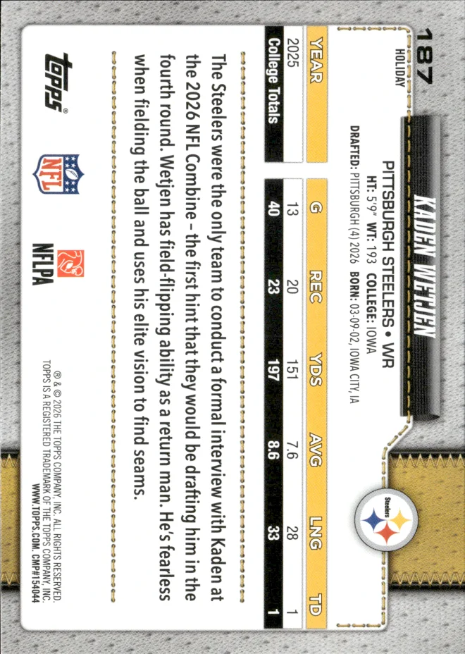 Kaden Wetjen card back