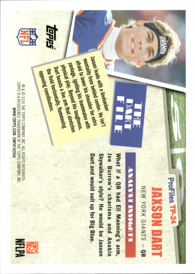 Jaxson Dart card back
