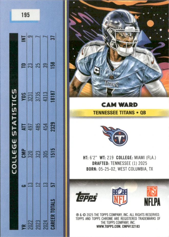 Cam Ward card back