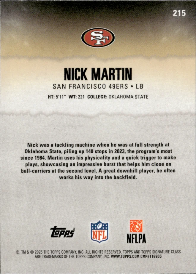 Nick Martin card back