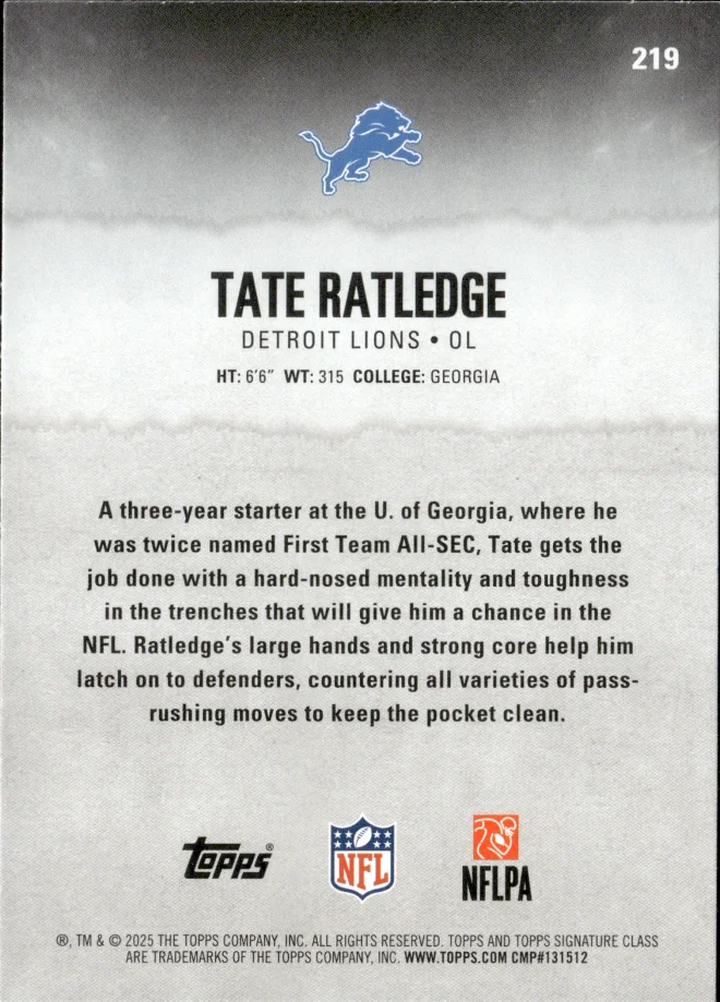 Tate Ratledge card back