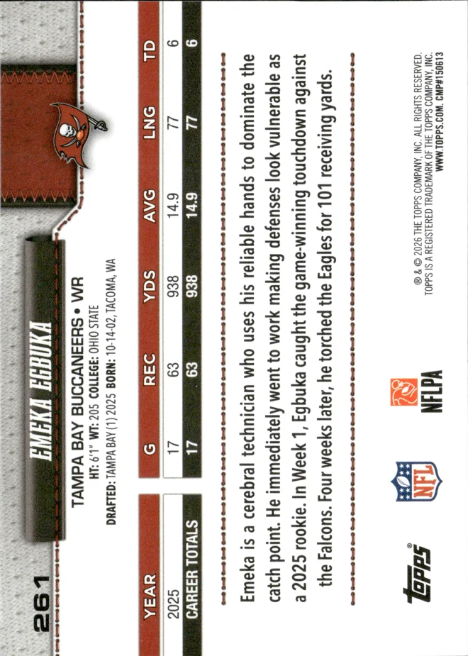 Emeka Egbuka card back