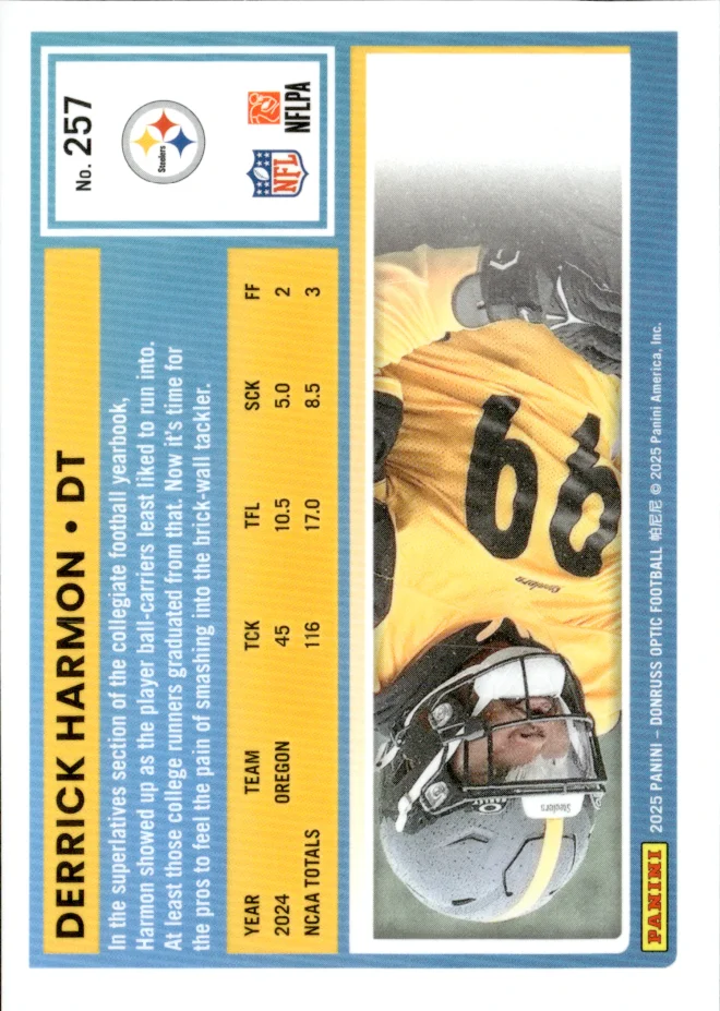 Derrick Harmon card back