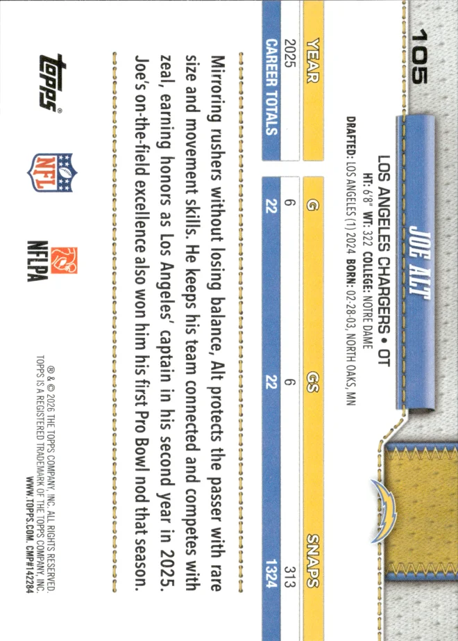 Joe Alt card back