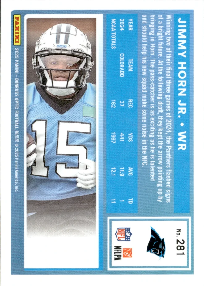 Jimmy Horn Jr. card back