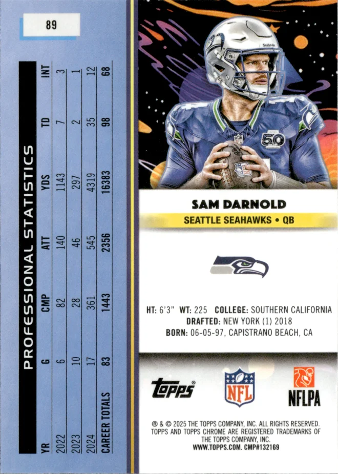 Sam Darnold card back