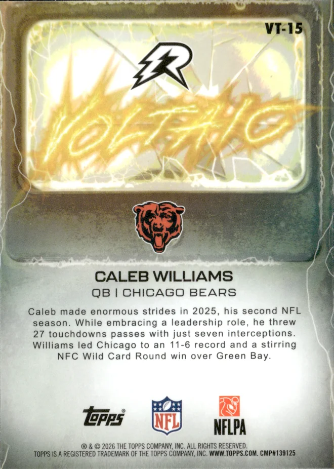 Caleb Williams card back