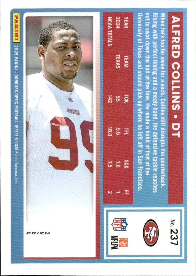 Alfred Collins card back