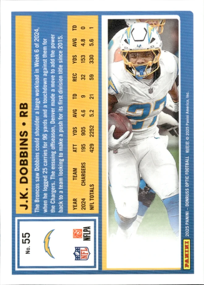 J.K. Dobbins card back