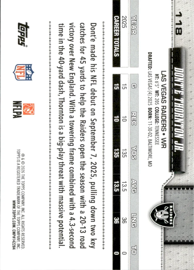 Dont'e Thornton Jr. card back