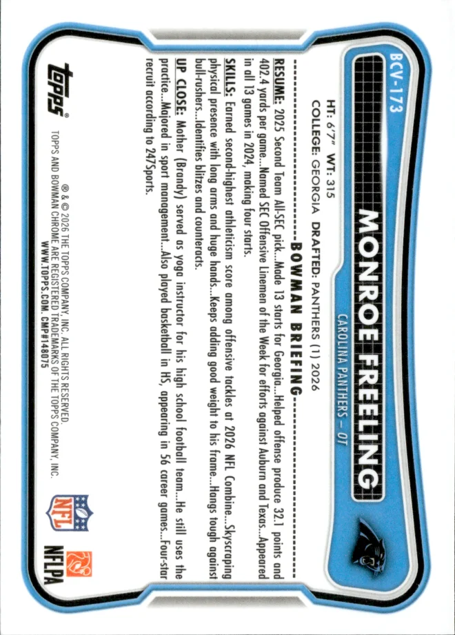 Monroe Freeling card back