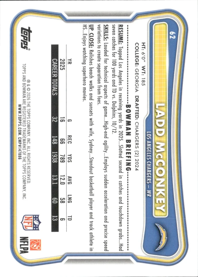 Ladd McConkey card back