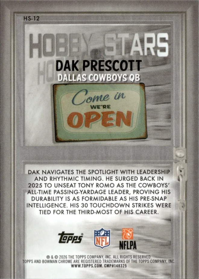 Dak Prescott card back