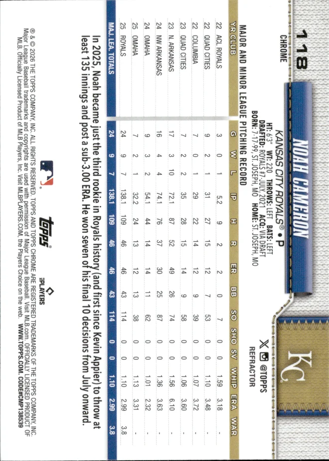 Noah Cameron card back