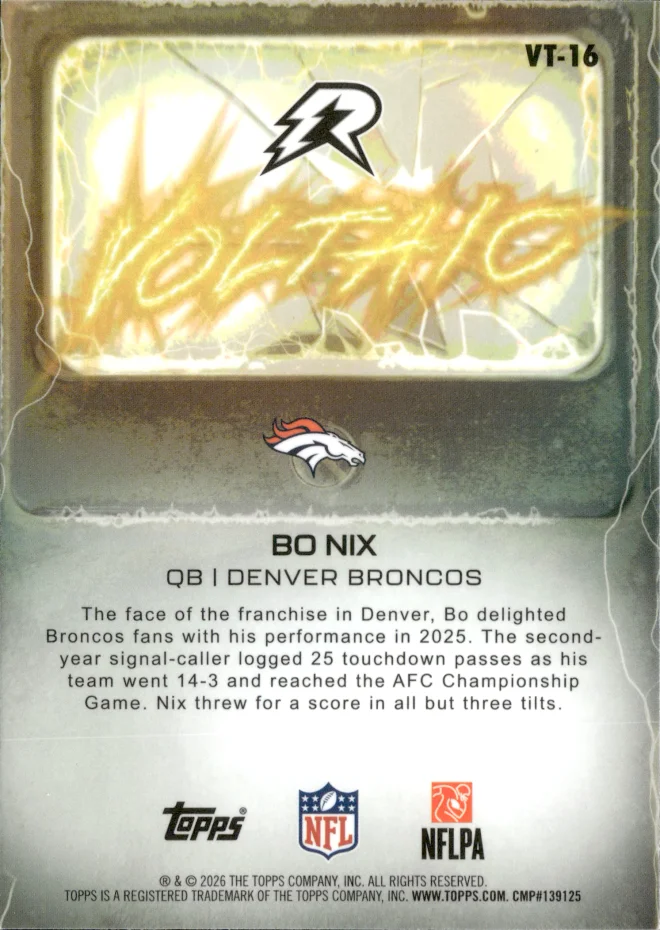 Bo Nix card back